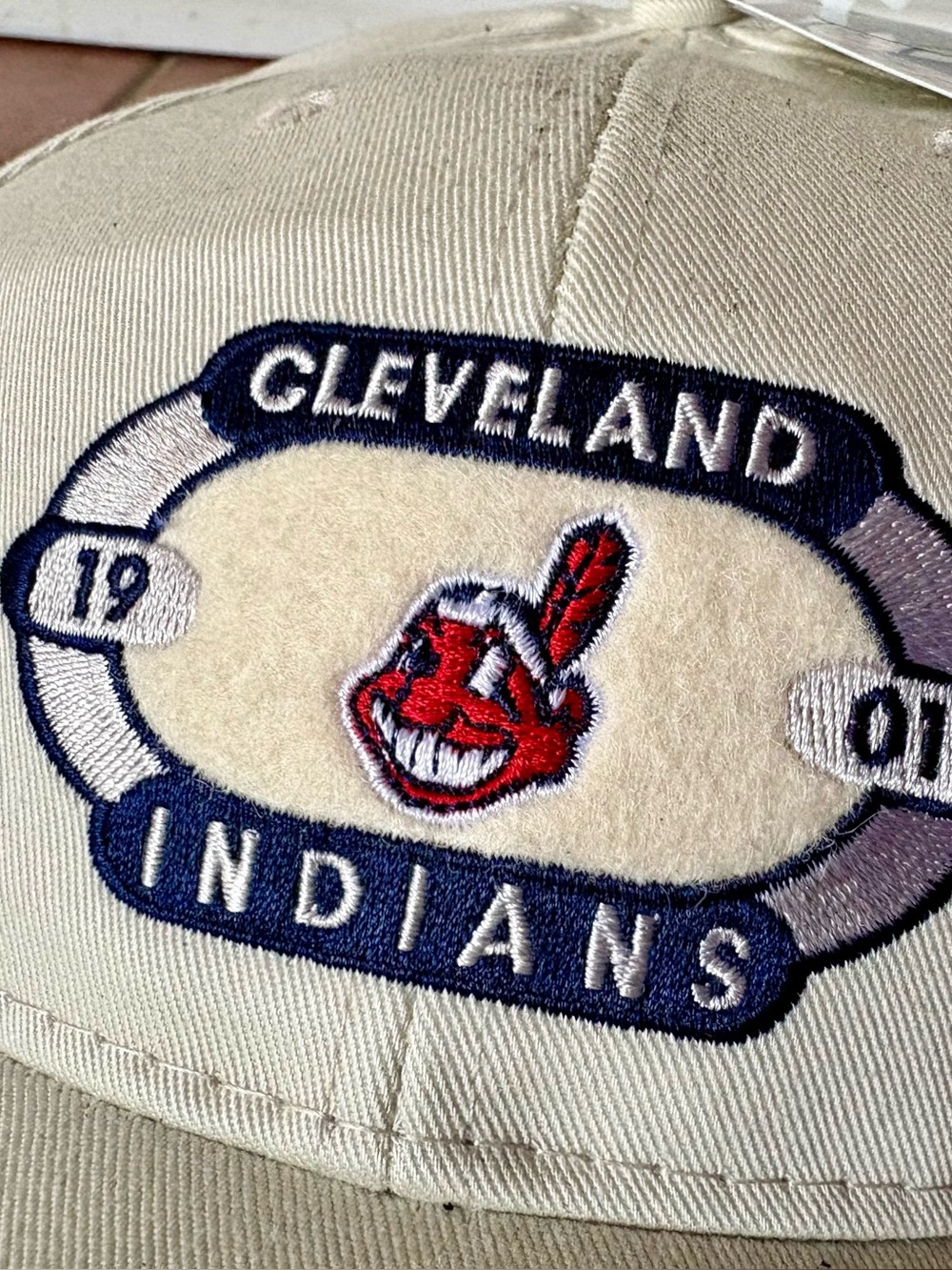 Vintage Cleveland Indians Chief Wahoo Drew Pearson Strap Back Hat Deadstock